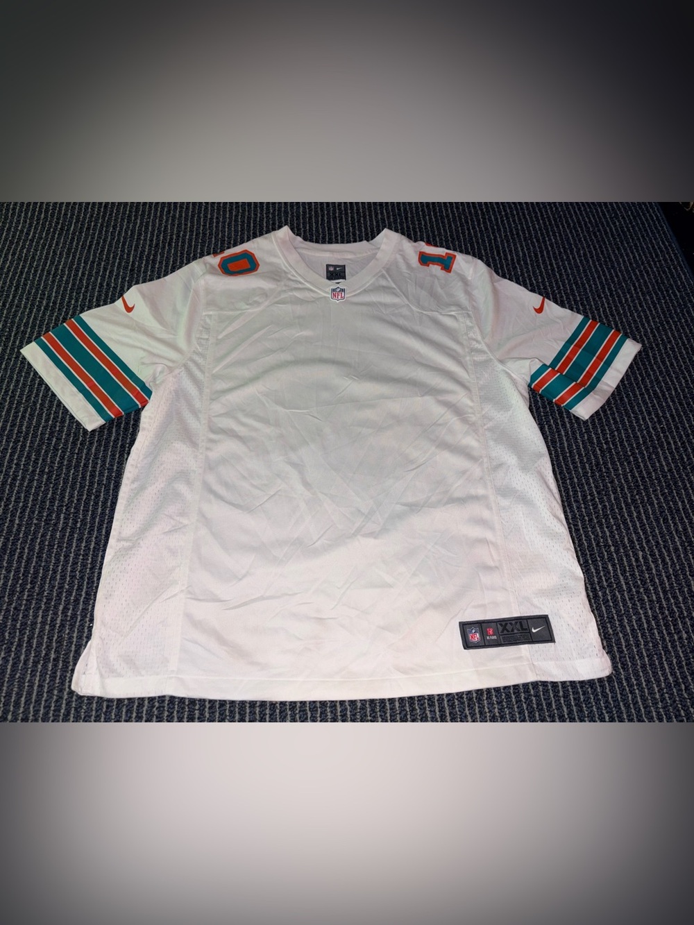 Nike XXL 2XL Miami Dolphins On Field White Jersey (Blank Back) #10 Jersey